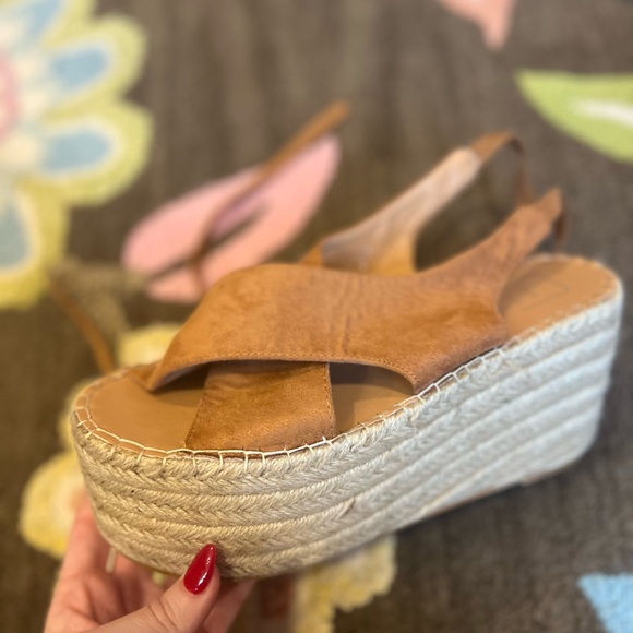 ShuShop Tan Suede Platform Lace Up Sandals - Picture 9 of 9